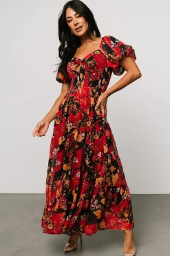 Baltic Born Suzy Maxi Dress | Black + Red Multi