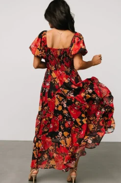 Baltic Born Suzy Maxi Dress | Black + Red Multi
