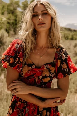 Baltic Born Suzy Maxi Dress | Black + Red Multi
