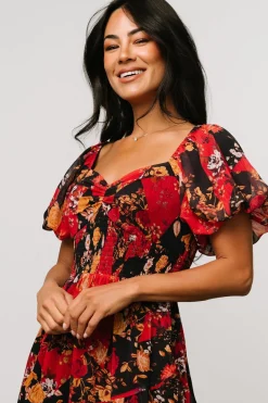 Baltic Born Suzy Maxi Dress | Black + Red Multi