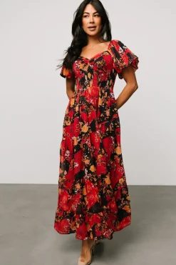 Baltic Born Suzy Maxi Dress | Black + Red Multi