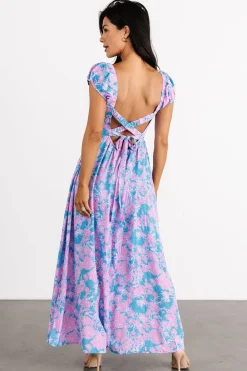 Baltic Born Tabitha Open Back Maxi Dress | Blue + Pink