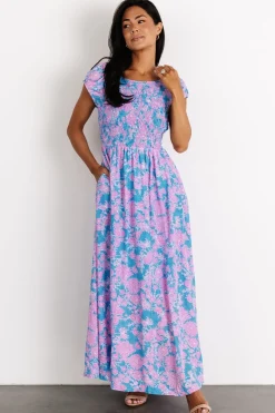 Baltic Born Tabitha Open Back Maxi Dress | Blue + Pink