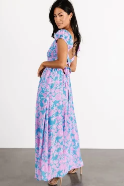 Baltic Born Tabitha Open Back Maxi Dress | Blue + Pink