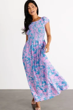 Baltic Born Tabitha Open Back Maxi Dress | Blue + Pink