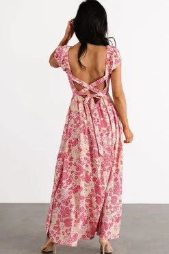 Baltic Born Tabitha Open Back Maxi Dress | Yellow + Coral