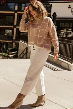 Baltic Born Tahoe Turtleneck Sweater | Taupe + Cream