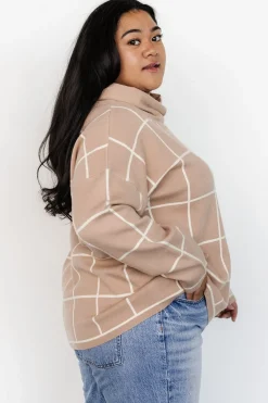 Baltic Born Tahoe Turtleneck Sweater | Taupe + Cream
