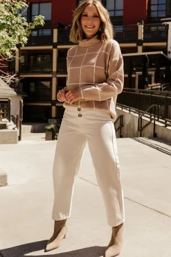 Baltic Born Tahoe Turtleneck Sweater | Taupe + Cream