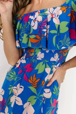 Baltic Born Talia Off Shoulder Maxi Dress | Blue Floral