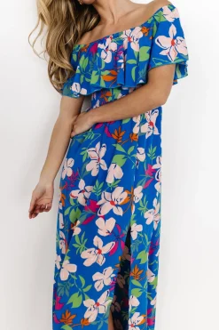 Baltic Born Talia Off Shoulder Maxi Dress | Blue Floral