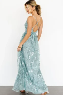 Baltic Born Tasha Sequin Gown | Sage Blue