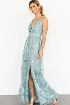 Baltic Born Tasha Sequin Gown | Sage Blue