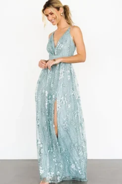 Baltic Born Tasha Sequin Gown | Sage Blue