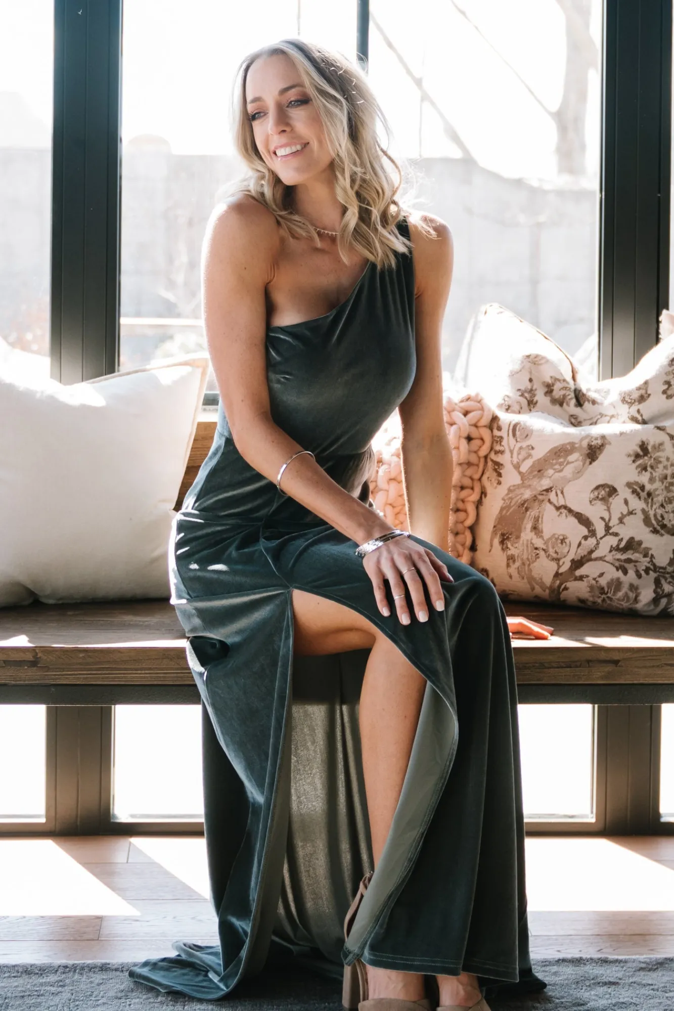 Baltic Born Tatiana Velvet One Shoulder Maxi Dress |