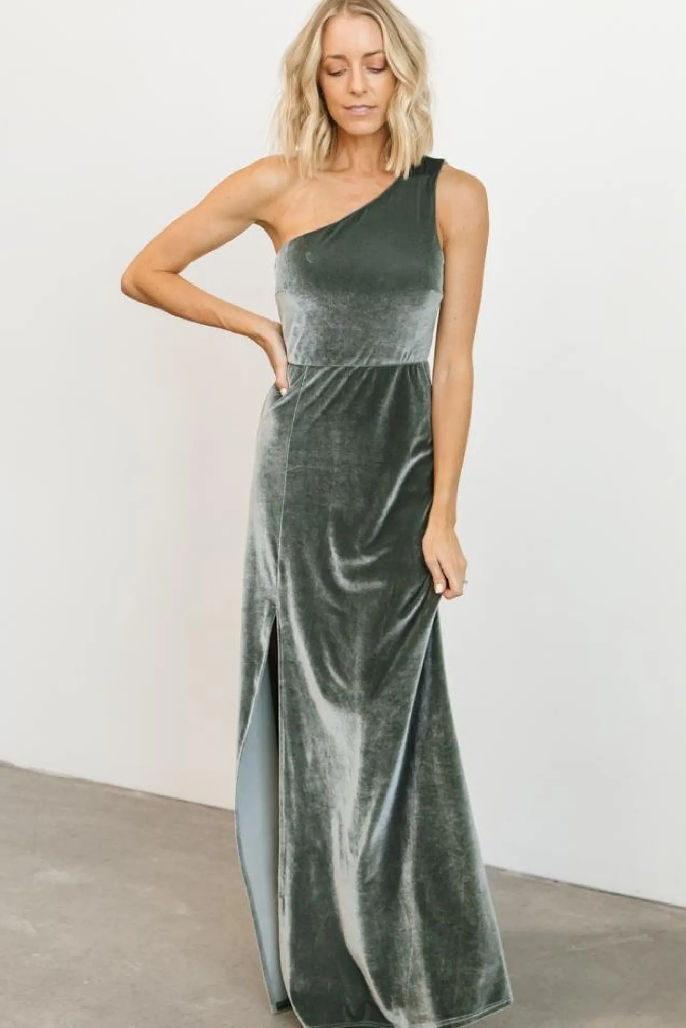 Baltic Born Tatiana Velvet One Shoulder Maxi Dress |