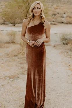 Baltic Born Tatiana Velvet One Shoulder Maxi Dress |