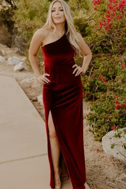 Baltic Born Tatiana Velvet One Shoulder Maxi Dress |