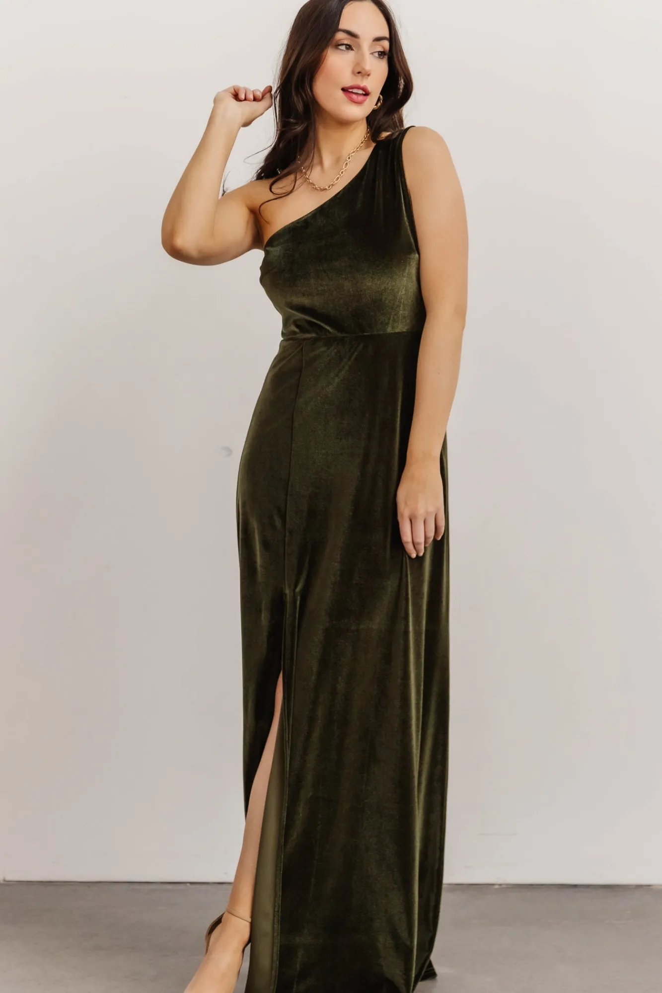 Baltic Born Tatiana Velvet One Shoulder Maxi Dress |