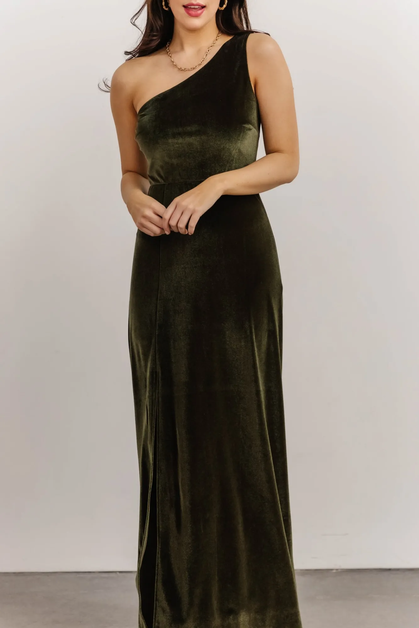 Baltic Born Tatiana Velvet One Shoulder Maxi Dress |