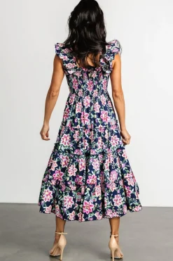 Baltic Born Tatum Smocked Tiered Dress | Navy Multi