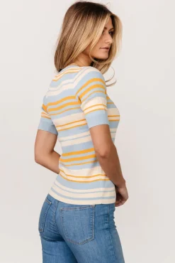 Baltic Born Teagan Striped Top | Blue + Orange