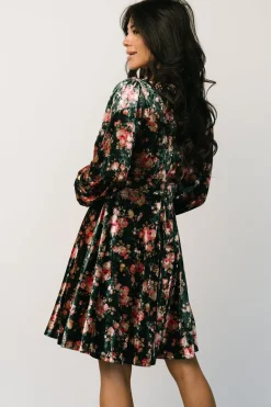 Baltic Born Teri Velvet Short Dress | Forest Multi