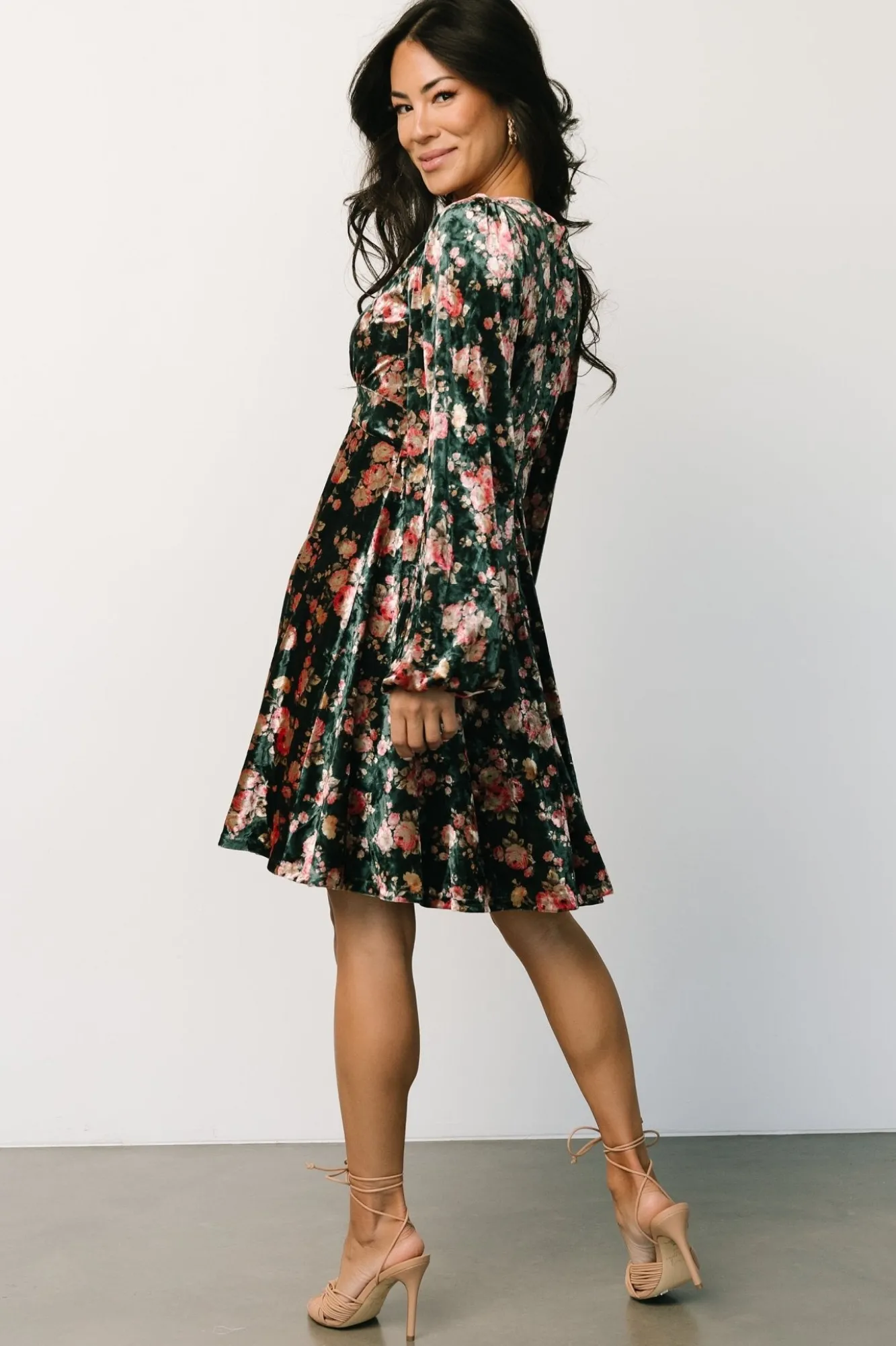 Baltic Born Teri Velvet Short Dress | Forest Multi