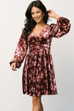 Baltic Born Teri Velvet Short Dress | Auburn Multi