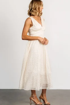 Baltic Born Thalia Embroidered Tank Midi Dress | Vintage Cream