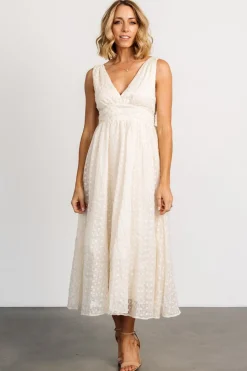 Baltic Born Thalia Embroidered Tank Midi Dress | Vintage Cream