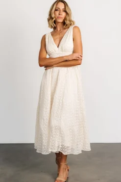 Baltic Born Thalia Embroidered Tank Midi Dress | Vintage Cream
