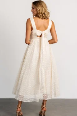 Baltic Born Thalia Embroidered Tank Midi Dress | Vintage Cream