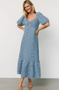 Baltic Born Therese Textured Dress | Denim Blue