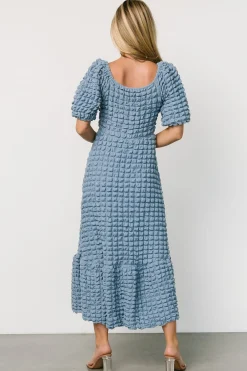 Baltic Born Therese Textured Dress | Denim Blue