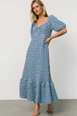 Baltic Born Therese Textured Dress | Denim Blue