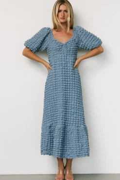 Baltic Born Therese Textured Dress | Denim Blue