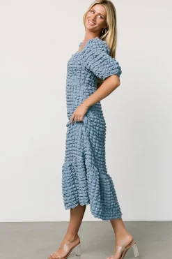 Baltic Born Therese Textured Dress | Denim Blue