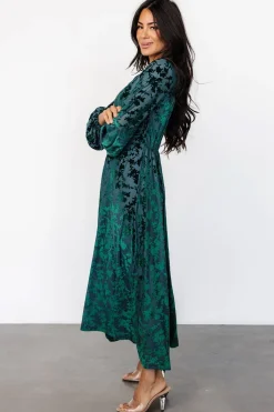 Baltic Born Thora Velvet Dress | Emerald Floral