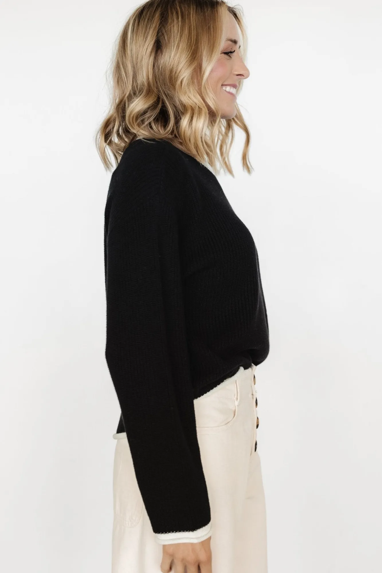 Baltic Born Tiffany Knit Sweater | Black + Off White