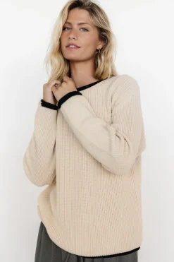Baltic Born Tiffany Knit Sweater | Cream + Black