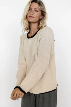 Baltic Born Tiffany Knit Sweater | Cream + Black