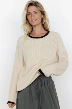 Baltic Born Tiffany Knit Sweater | Cream + Black