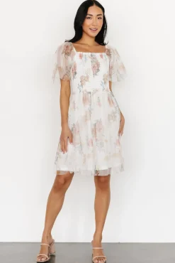 Baltic Born Tivoli Tulle Short Dress | White Multi