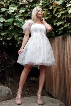 Baltic Born Tivoli Tulle Short Dress | White Multi