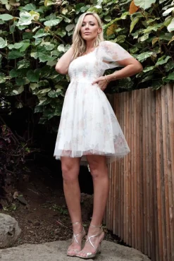 Baltic Born Tivoli Tulle Short Dress | White Multi