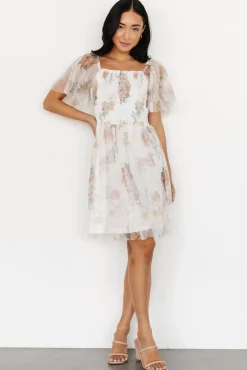 Baltic Born Tivoli Tulle Short Dress | White Multi