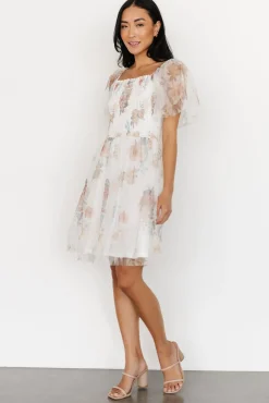 Baltic Born Tivoli Tulle Short Dress | White Multi