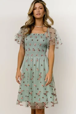 Baltic Born Tivoli Tulle Short Dress | Sage + Pink