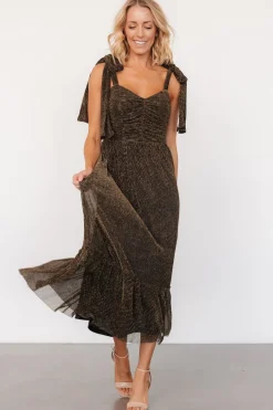 Baltic Born Tosha Shimmer Tank Dress | Black + Gold